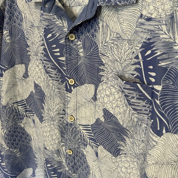 Tommy Bahama The Coconut Point Monstera Montage Shirt Blue‎ Floral Size 2XLB - Picture 6 of 7